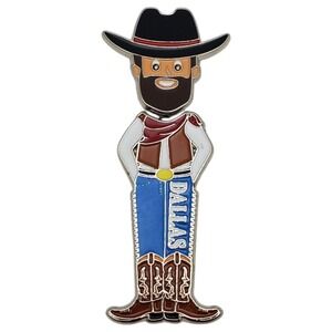 Dallas Bobblehead Fridge Refrigerator Magnet Souvenir Texas Cowboy Rancher Metal